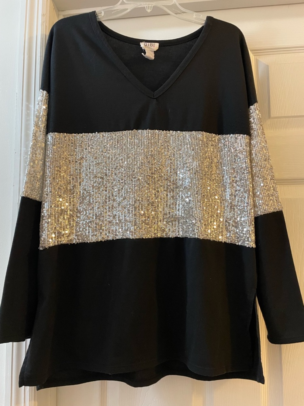 BiBi Black Knit Top with Pink Star Logo (0004)